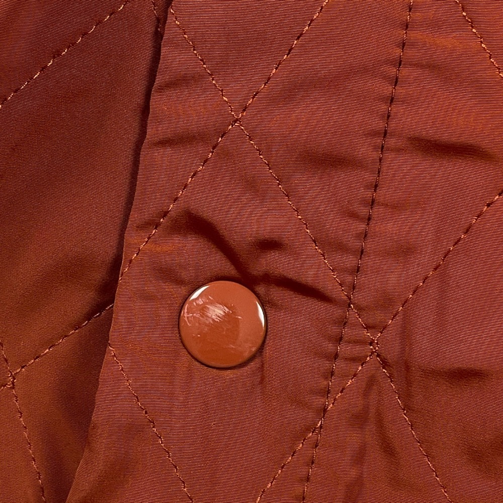 Talbots Womens Quilted Vest Burnt Orange Snap Front Equestrian Rust Large L - Picture 8 of 8